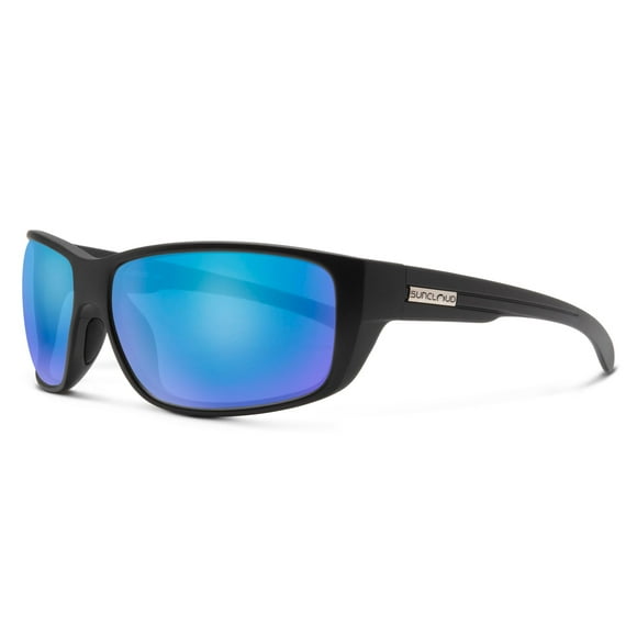 Suncloud Milestone Polarized Sunglasses Matte Black Frame/Blue Mirror, One Size