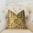 thumbnail image 2 of Plutus Crane Enclave Yellow, Beige and Gray Luxury Throw Pillow - Double sided 18" x 18", 2 of 3