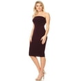 thumbnail image 2 of Women's Casual Solid Comfy Sexy Strapless Midi Bodycon Tube Dress, 2 of 4