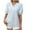 Sky Blue, variant on Kaemgyyd Summer Tops for Women Trendy Rolled up Half Sleeve Work Blouse Loose Fit Office Business Shirt