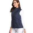 thumbnail image 5 of Sinrella Women Quilted Vest, Stand Collar Lightweight Zip Padded Gilet Outerwear Coats Dark Blue XL, 5 of 5