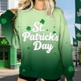thumbnail image 1 of TaTaai Women St. Patricks Day Shamrock Pattern Long Sleeve Crew Neck Sweatshirt Casual Loose Fit Soft Stretchy Comfortable Festive Pullover Tops For Spring Winter Gift, 1 of 8