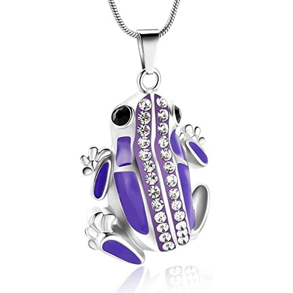 Cremation Jewelry Urn Necklace for Ashes, Frog Charm Memorial Pendant, Keepsake Locket Frog Shaped