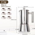 thumbnail image 2 of Cafetera espresso Stovetop LAOION, 6 tazas, 300 ml, acero inoxidable, 2 of 7