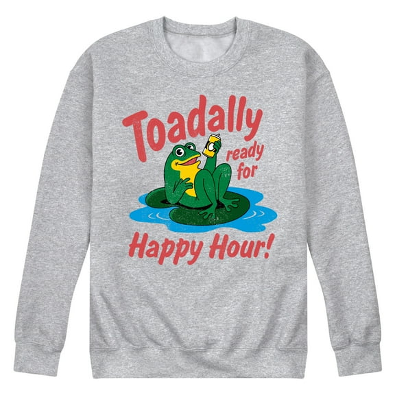 Instant Message - Toadally Ready For Happy Hour - Men's Crew Neck Fleece Pullover
