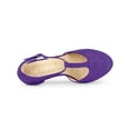 thumbnail image 4 of BLISSFUL STEP Chaussures pour Femmes Bout Rond Talon Aiguille Sandales à Bride en T Violet 8, 4 of 7