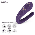 thumbnail image 4 of Satisfyer Double Classic Couples Vibrator - G-Spot and Clitoral Stimulation, Partner Toy, U-Shape, Wearable During Intercourse - Soft Silicone, Waterproof, Rechargeable, 4 of 6