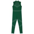 thumbnail image 4 of iiniim Kids Girls Shiny Full Body Unitard Rhinestone One Piece Leotard Sleeveless Gymnastics Dancewear Green 12, 4 of 7