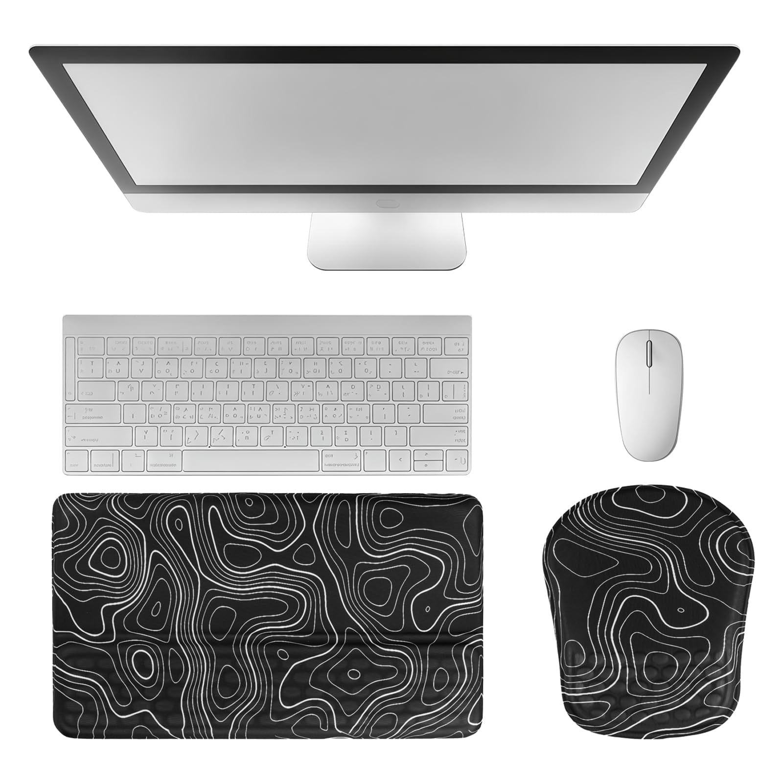 Wrist Rest -ergonomic Mouse Pad- With Carpal Tunnel Massage Bumps And Full Memory Gel Design - Ideal Frequent Computer (line)