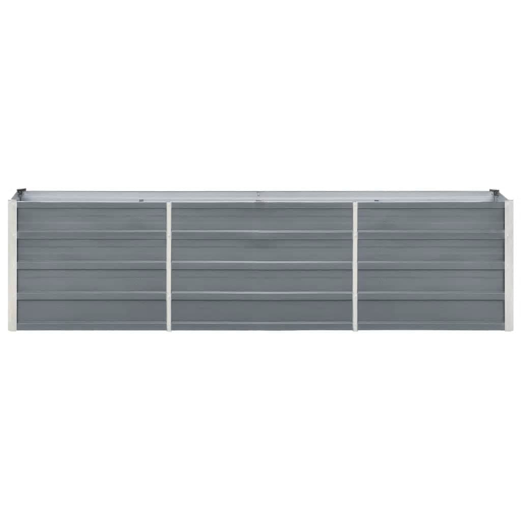 vidaXL Raised Garden Bed Flower Bed Galvanized Steel Outdoor Planter Gray