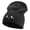 Black, variant on Blushing Emoji Face Embroidered Big Size Cotton Short Beanie - Black XL-3XL