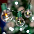 thumbnail image 4 of Novelty Lights 25 Feet Warm White LED G40 Globe Plastic Shatterproof Outdoor Patio String Lights, Green Wire, 4 of 7