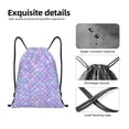 thumbnail image 5 of Drawstring Backpack - fish dragon iridescent scale Splash Proof Small Drawstring Gym Bag for Women Men, Cinch Sports String Bag Backpack for Travel Swimming Beach, 5 of 8