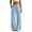 Blue, variant on Women Wide Leg Casual Baggy Pants High Waisted Elastic Drawstring Lightgray Sweatpant with Pockets Red L