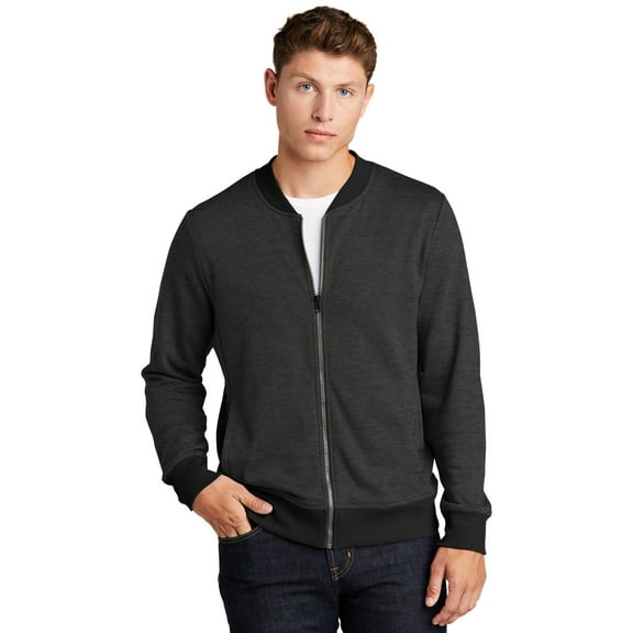 Sport-Tek ST274 Lightweight French Terry Bomber, Heather Black, XS