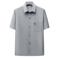 thumbnail image 2 of pstuiky Camisas casuales de manga corta para hombre, Camisa informal de manga corta con cuello vuelto, cómoda y lisa, para hombre camisas casuales para hombre s, 2 of 3