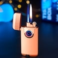 thumbnail image 2 of Blasgw Cool Lighters, Fire Gas Lighter Blue Flame Inflatable Windproof Double Torch Lighter Accessories Men's Gift Gold, 2 of 5