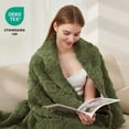 thumbnail image 6 of ROSEKIND Home Fleece Throw Blanket for Couch or Bed, 3D Jacquard Decorative Blankets | Cozy Soft Fuzzy Flannel Blanket All Seasons & Occasion, Gifts for Women, 30×40in, Sage Green, 6 of 8