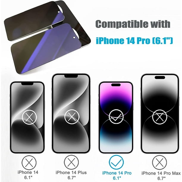  Pehael [2+2 Pack] iPhone 14 Pro Max Privacy Screen Protector  with Camera Lens Protector Full Coverage Anti-Spy Tempered Glass Film 9H  Hardness Upgrade Edge Protection Easy Installation Bubble Free : Cell