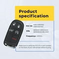 thumbnail image 5 of Replcament Smart Key Fob for Dodge Durango 2016 FCC M3N-40821302 M3N40821302 Part Number 68150061 68150061AC 68150061AB 68143505 Pack of 2, 5 of 8