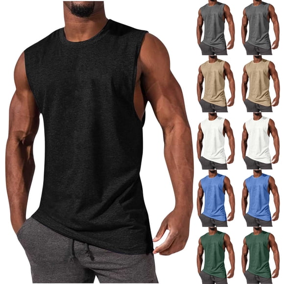 Aboser Athletic Tank Tops Men Bodybuilding Gym Fitness T Shirts Lightweight Sleeveless Basic Tees Moisture Wicking Muscle Tee Shirt Workout Shirts for Men