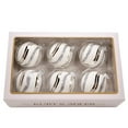 thumbnail image 4 of Kurt Adler 80MM Glass White Glittered Swirl 6-Piece Ball Ornament Set, 4 of 4