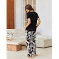 thumbnail image 3 of Ekouaer Pajama Sets for Women Short Sleeve Pj Set V Neck Sleepwear Chest Pocket with Long Pants Casual Loose Loungewear, 3 of 4