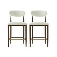 thumbnail image 3 of Christopher Knight Home Armless Counter Stools, Beige Upholstered, Brown Iron Frame, Set of 2, 3 of 10