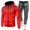 Red&&100, variant on CONROSES Mens Sweatsuits 2 Peice Set Casual Sweat Suit for Men Dot Graphic Zip Up Long Sleeve Hoodies Sweatpants Warm Fall Winter Jogging Track Suits