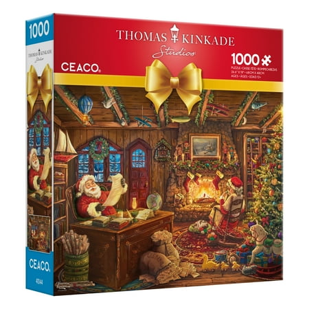 Ceaco - Thomas Kinkade - Christmas - Santa Checking His List - 1000 Piece Interlocking Jigsaw Puzzle