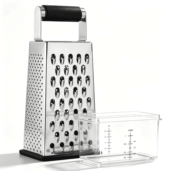 Yilush Cheese Grater With Container Box Grater Stainless Steel Graters for Kitchen Cheese Shredder Parmesan Shredder Kitchen Gadgets Kitchen Tools Kitchen Gifts for Chef Dishwasher Safe Zester