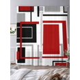 thumbnail image 3 of Modern Abstract Art Black Red Geometric Line Sheer Curtains 108 Inches Long 2 Panels Light Filtering Semi Sheer Window Curtains Drapes for Bedroom Living Room 52"x108"&nbsp;2&nbsp;&nbsp;Panels, 3 of 7