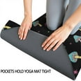 thumbnail image 3 of Black Colorful Skull Mushroom Pattern Hot Yoga Mat Towel Non Slip for Hot Yoga - Quick-Drying Yoga Mat Cover with 4 Corner Pockets with Travel Bag - Hot Yoga Towel Non Slip 74"x26", 3 of 6