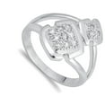 thumbnail image 4 of White Cubic Zirconia Square Cluster Ring .925 Sterling Silver Band Jewelry Female Male Unisex Size 8, 4 of 4