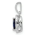 thumbnail image 2 of 14k White Gold 1/10 carat Lab Grown Diamond VS/SI+ G+ and Lab Created Blue Sapphire September Birthstone Pendant, 2 of 4