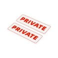 thumbnail image 1 of Unique Bargains 6'x2' Private Sign Acrylic Adhesive Door Sticker Wall Mounting Sign White 2 Pack, 1 of 5