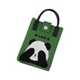 thumbnail image 1 of Bolsa de punto para teléfono para mujeres y niñas, adorable bolso de punto con estampado de panda para teléfono celular Verde, 1 of 8