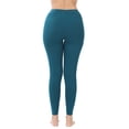 thumbnail image 2 of Women High Waist Basic Full Length Daily Soft Leggings (Teal, Small), 2 of 4