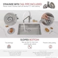 thumbnail image 3 of Stylish Dual Mount 30" Stainless Steel Single Bowl Kitchen Sink with Grid & Strainer S-411TG, 3 of 11