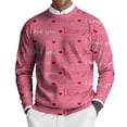 thumbnail image 2 of LWavelet Men's Heart Striped Sweater - Timeless Pattern, Great for Valentine's Day Dates & Cozy Casual Wear Light pink 2XL, 2 of 6