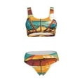 thumbnail image 5 of Kdxio Vintage Beach Sunset for Womens High Waisted Bikini Top Sports Style Two Piece Bathing Suits, 5 of 5