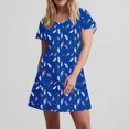 thumbnail image 7 of Summer Sun Dresses for Womens 2026 Plus Size Fashion Print Short-sleeved V-neck Casual Dress, 7 of 7