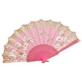 thumbnail image 5 of Tnobhg Handheld Fan Vintage Style Bright Color Exquisite Pattern Fine Workmanship Ultralight Cloth Retro Chinese Style Folding Fan Photography Prop Office Supplies, 5 of 8