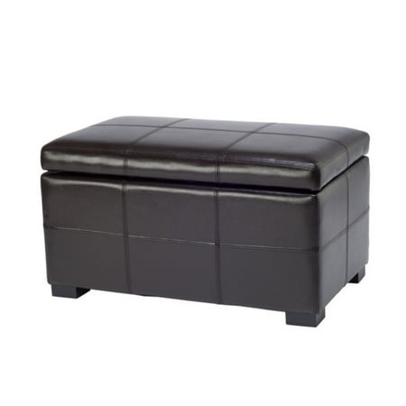 ottoman safavieh madison leather brown storage