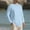 Light Blue, variant on Men's Linen Henley Shirts Long Sleeve Pleated Pullover Tops Fall Winter Fashion Casual Blouses Comfy Solid Button Tops Light Blue L