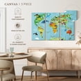 thumbnail image 5 of Elephant Stock Domestic Animals World Map Wall Art - Horizontal Multi Panel Canvas - Living Room Wall Decor - Map Multi Panel - Beige And Gold Decor - 33" x 20", 5 of 8