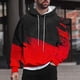 thumbnail image 1 of Sudadera con capucha para hombre, estilo casual, con cuello redondo, estampado, manga larga, blusa de poliéster, 1 of 6