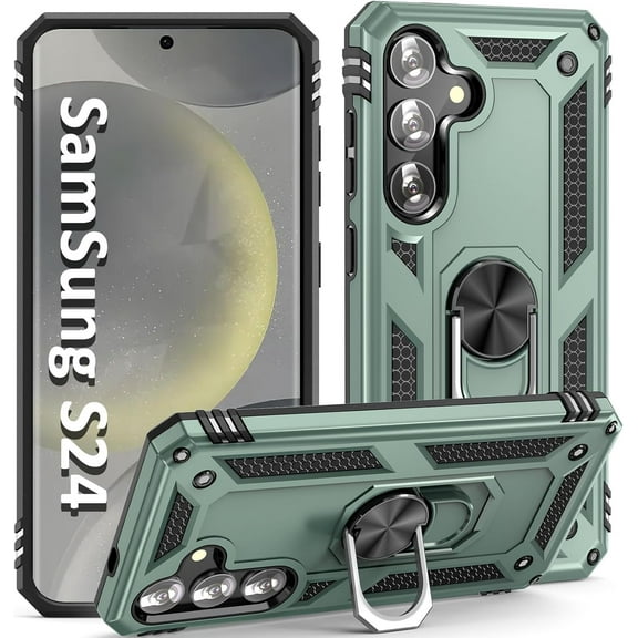 Case for Samsung S24 Phone Case Samsung Galaxy S24 Case, Military Grade, Heavy Duty, with Stand Ring, Support Magnet Car Mount for Samsung Galaxy S24 Case Teal