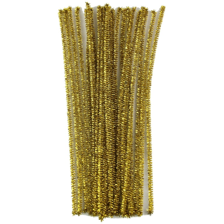 Lot of 100 Gold Yellow Wired Chenille Stems Craft Pipe Cleaners 12 x 3mm  1/8