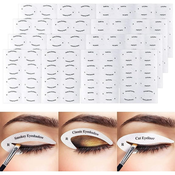 96 Pairs Eyeliner Stencil and Eyeshadow Stencil Stickers, Quick Eye Makeup Guide for Beginners, Makeup Supplies